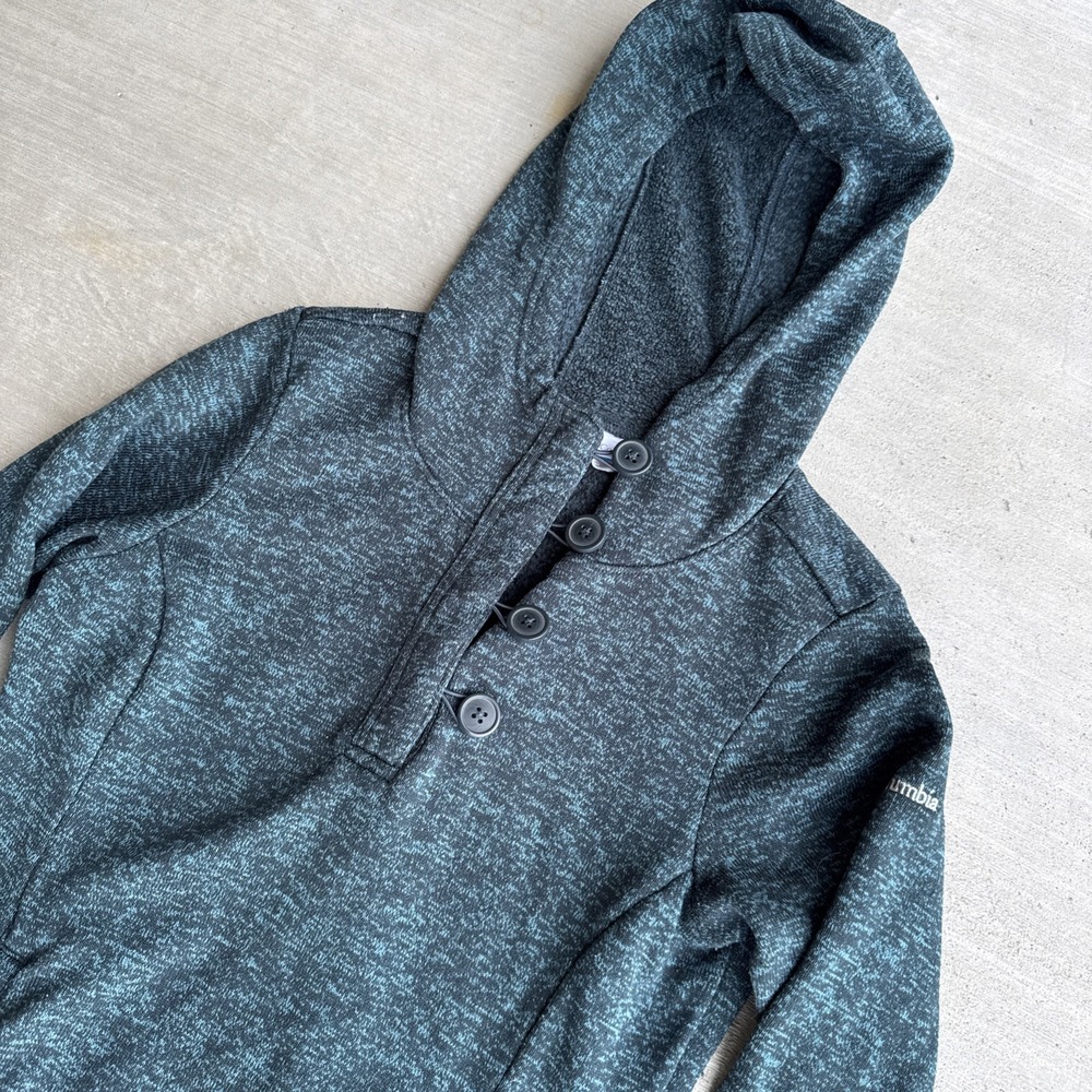 Columbia Hoodie Womens Medium Green Blue Heathered Darling Day Soft Pullover